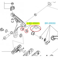 Pružina brzdové čelisti s jedním očkem + lůžko s čepem