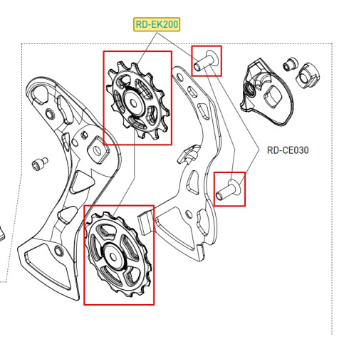 Kladky přehazovačky EKAR/EKAR GT 13s, 6,7mm + šroubky (pár)