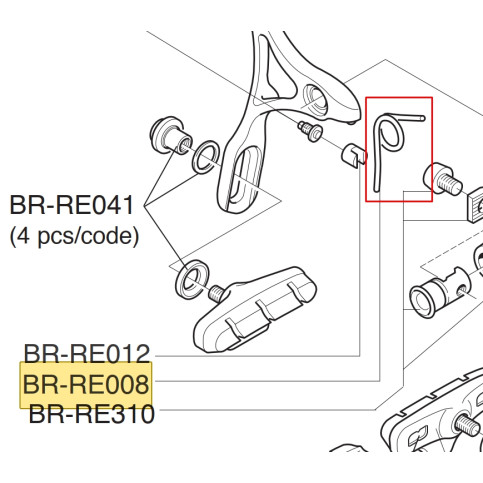 Pružina brzdy přední, s jedním očkem